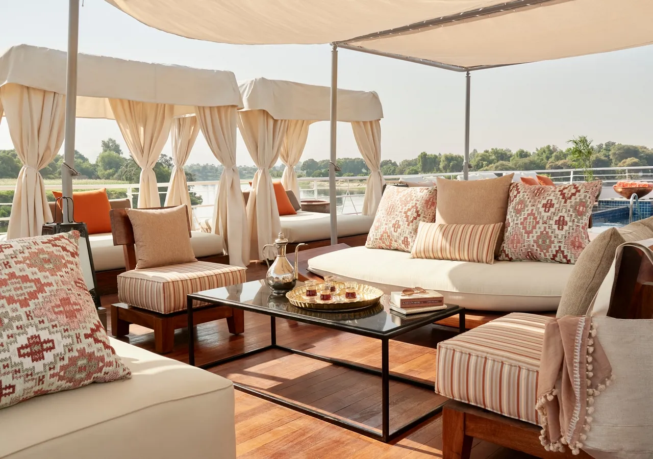 Sun deck of the Sanctuary Nile Adventurer Cruise Nile cruise